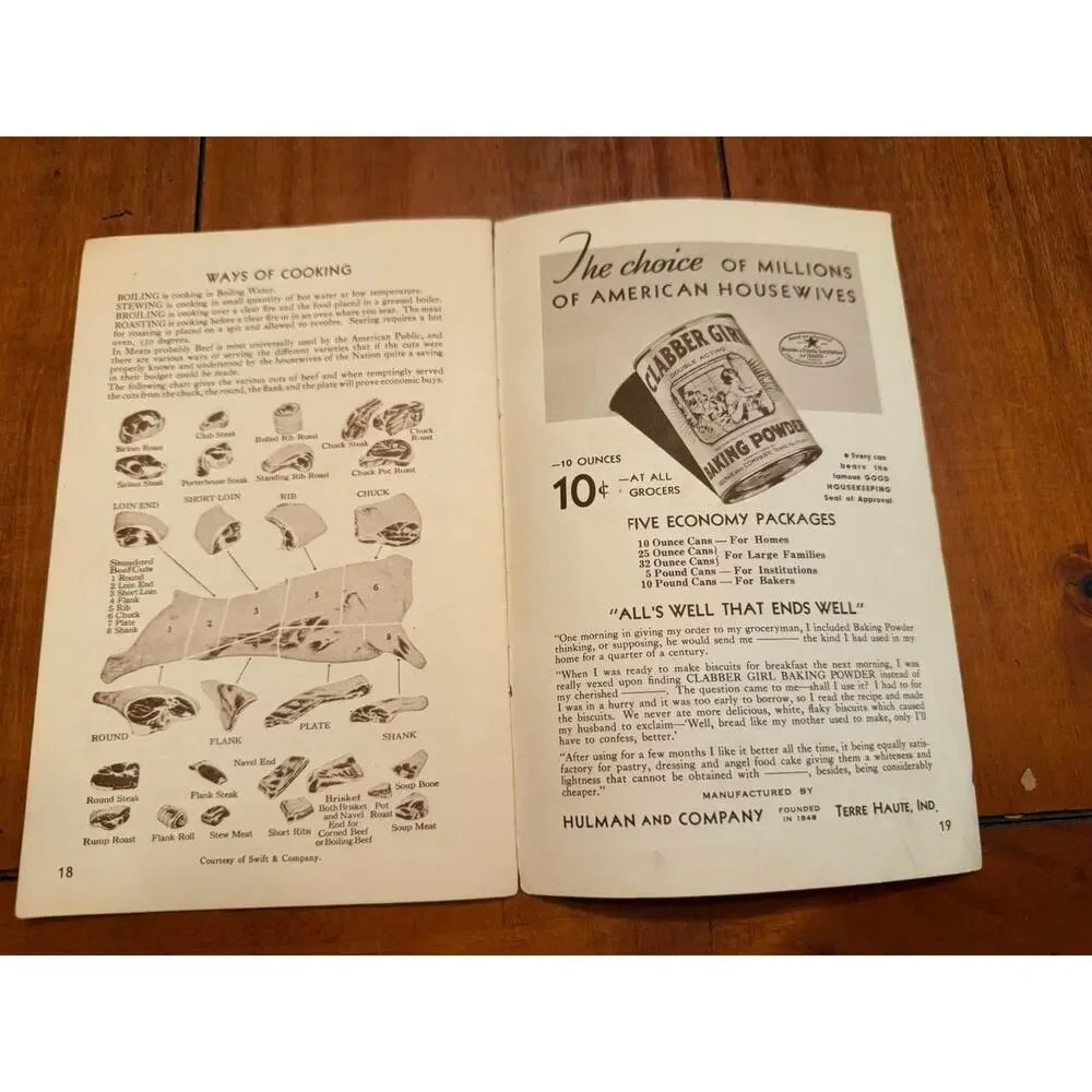 Clabber GIrl Baking Book 1934, Vintage recipe Booklet 19 Pgs